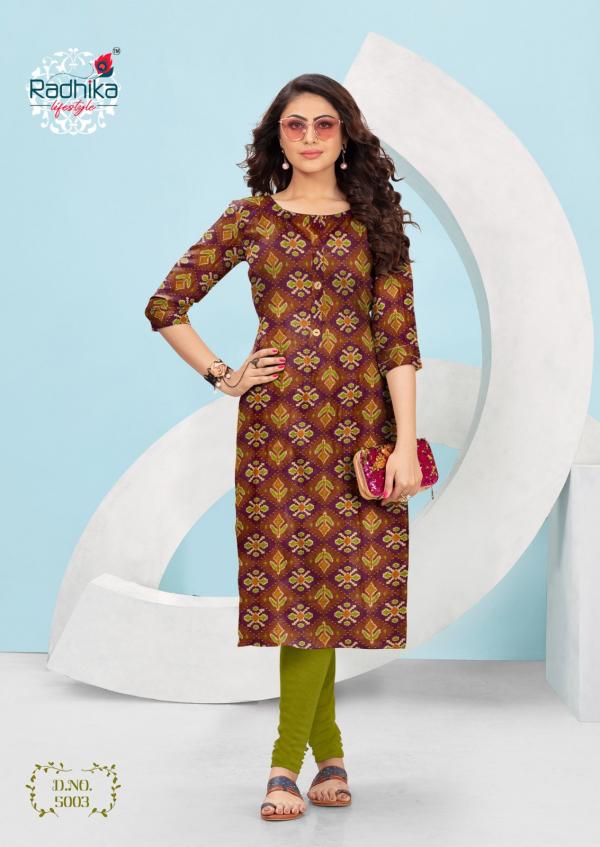 Radhika Traditional Vol-5 Cotton Exclusive Designer Kurti Collection
